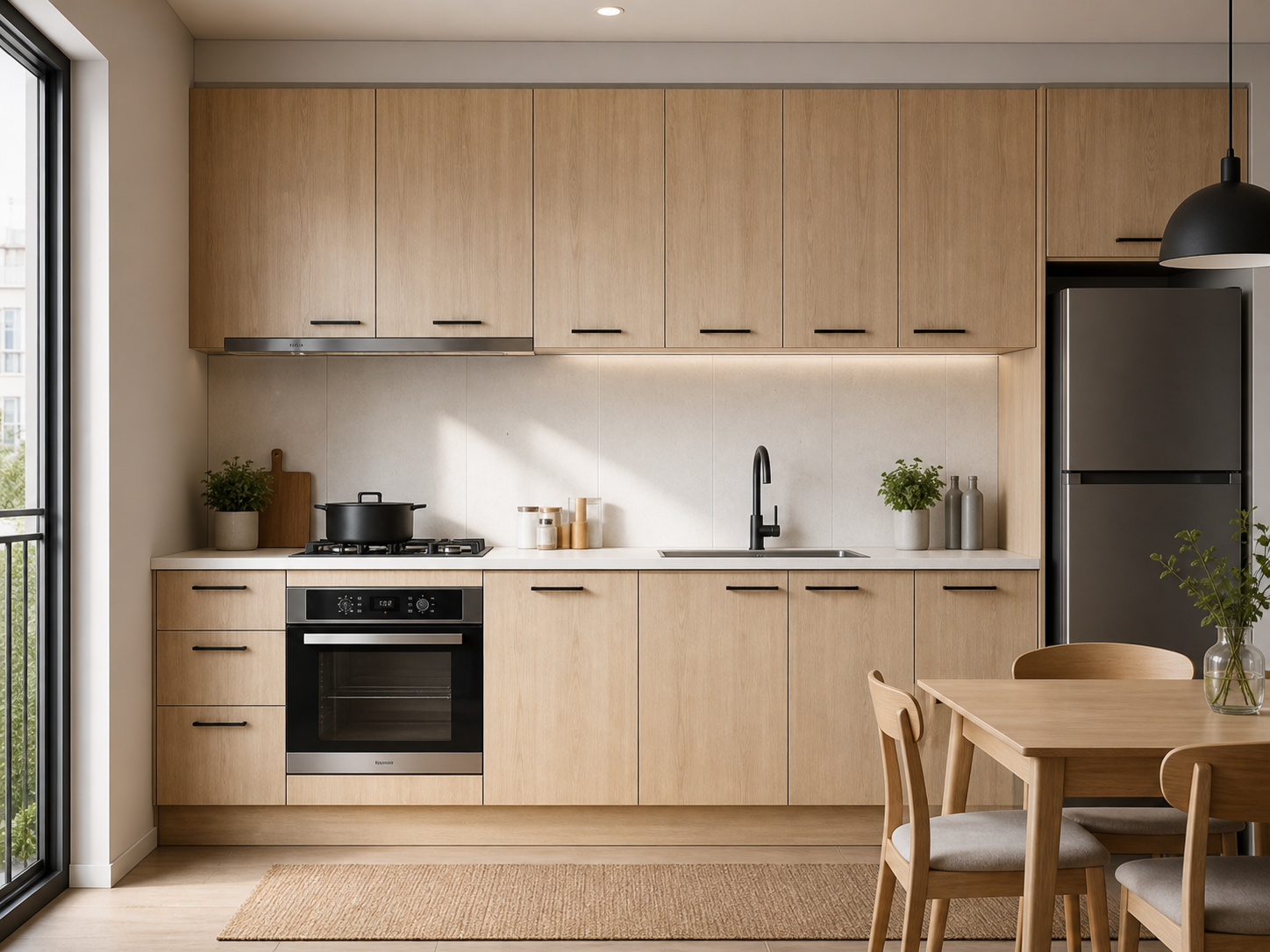 Basic Oak açık meşe laminat mutfak