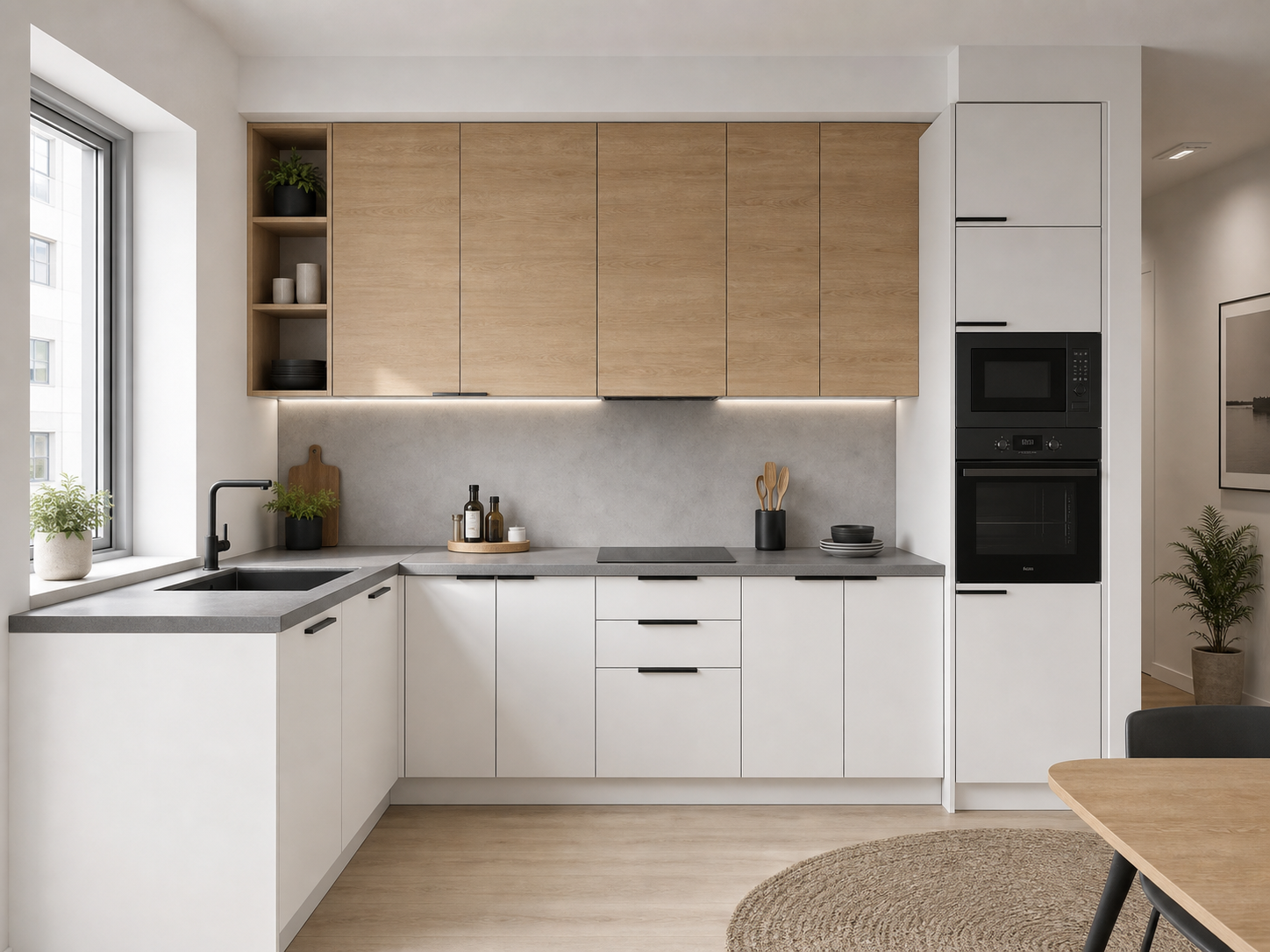 Basic White beyaz laminat mutfak
